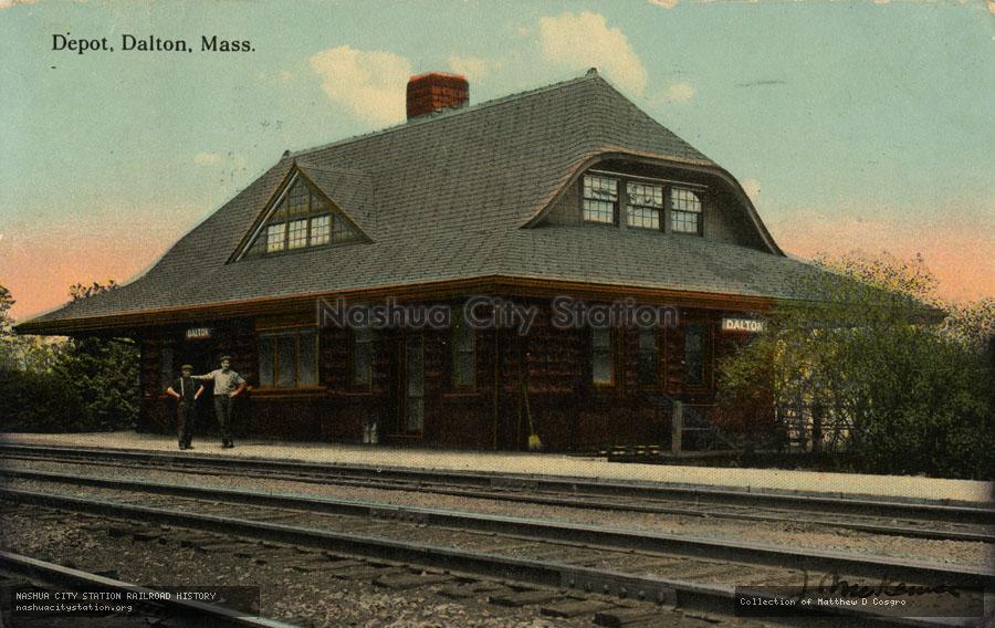Postcard: Depot, Dalton, Massachusetts